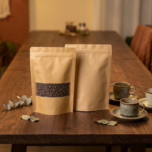 Bolsa de Papel Kraft con Ventana, Tipo Stand-up, Grado Alimenticio, con Cierre Hermético, para Café, Snacks, Té, Impresión Personalizada Aceptada - Product Image 2