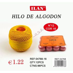 ด้ายฝ้ายอิลัน เบอร์ 12 สี 16 สำหรับงานเย็บปักถักร้อย - Product Image 3