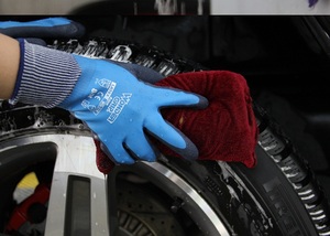 Neue Blaue Nylon-<span class=keywords><strong>Latex</strong></span> Vollständig Schaumbeschichtete Wasserdichte Garten-Arbeitshandschuhe - Product Image 5