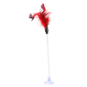 Jouet pour chat à ventouse avec plume et tige à ressort pour jouer en intérieur - Product Image 2