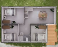 Maison préfabriquée à un étage en conteneur, structure en acier modulaire pour usage extérieur, design moderne, taille personnalisable 20FT/40FT, pour camping