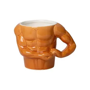 2023新品3D陶瓷肌肉男子汉杯生日搞笑咖啡杯