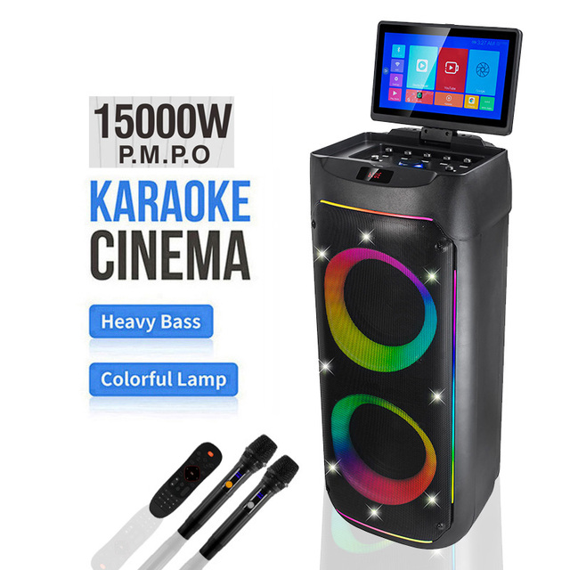 CH-2801AV Peak Power 15000W Portable Party Speaker 11.6" HD Display Tweeter Android 12.0 /WiFi for Outdoor Use Karaoke Machine