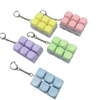 Jouet anti-stress transfrontalier coloré à double rangée de 6 touches rondes, aux tons macaron, idéal pour les étudiants se détendre et se déstresser