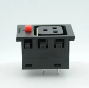 Conector de alimentação CA fêmea para IEC 60320 C19 com botão PDU de cores diversas