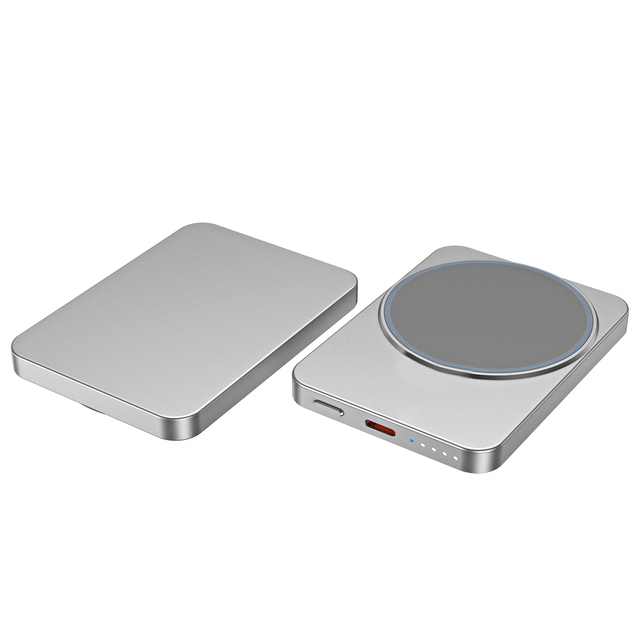 Magsafered Ultra Thin Aluminium Phone Chargers Mag Powerbank Safe Fast Charger PD 22.5W Magnetic Wireless Power Bank 5000mAh