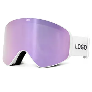 Custom Snowmobile Magnet Goggles OTG Style Anti Fog Google Snowboard Glasses Custom Printing Logo Design Ski Goggles For Adults