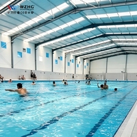 Estructura de Acero para Parque Acuático, Estructura Metálica para Arena Deportiva Multifuncional, Construcción de Piscina Cubierta Metálica