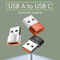 Adaptor USB ke USB C 6A Tipe C Female ke USB3.0 A Kabel Charger Converter untuk Pengisian Cepat