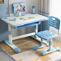 Nouvel Ensemble Bureau et Chaise d'Étude Réglable en Hauteur pour Enfants, Meuble de Maison avec Étagère pour Usage Scolaire