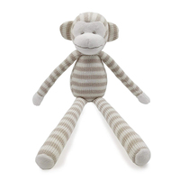 Jouets en peluche personnalisés OEM ODM pour bébés, 100% coton tricoté, animaux (pingouin, chien, hippopotame, grenouille, singe), ours en peluche