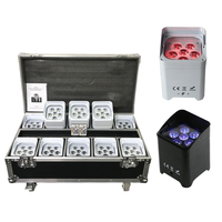 Projecteurs LED sans fil YINUO RGBWAUV 6-en-1 sur batterie 6*18W, contrôle DMX512/activation sonore, IP33, CRI95, en aluminium et plastique pour éclairage de scène