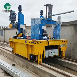 Steel factory customized rail transfer cart cable towed transport bogie