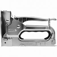 Pistolet à agrafes robuste 3-en-1, agrafeuse manuelle avec poignée chromée pour rembourrage, toiture, moquette, rembourrage de tapis, acier de qualité industrielle