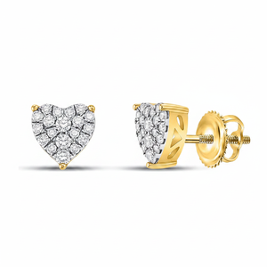 Sheetal Diamonds Indian Style 10K Yellow Gold Unique Designer Stud Screw Back Earring 0.25TCW Brilliant Cut Real Diamond Cluster - Product Image 2