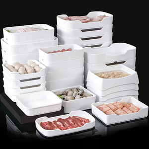 Assiettes rectangulaires spéciales pour buffet et fondue Xiangyuanmei, assiettes à légumes, plats commerciaux, anti-chute, empilables, pour barbecue - Product Image 4