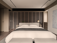 Ensemble de meubles de chambre à coucher de suite exécutive d'hôtel haut de gamme personnalisé, style italien, luxe léger, moderne, en bois massif et MDF, canapé-lit, bureau, chaise