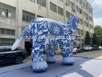 Modèle d'éléphant bleu géant gonflable, éléphant de dessin animé pour la publicité en plein air