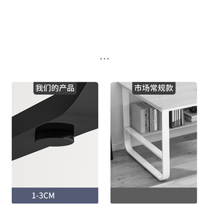 <span class=keywords><strong>Bureau</strong></span> de travail moderne et minimaliste pour la maison, la chambre ou le <span class=keywords><strong>bureau</strong></span>, avec pieds en U, plateau de rangement et bibliothèque intégrée - Product Image 5