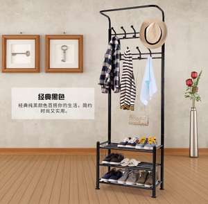 ราวแขวนเสื้อผ้าและรองเท้าแบบ<span class=keywords><strong>ต</strong></span>ั้งพื้นพร้อม<span class=keywords><strong>ต</strong></span>ะขอ 18 อัน และชั้นวาง 3 ชั้น, ราวแขวนเสื้อผ้าแฟชั่น, ราวแขวนกระเป๋า เสื้อผ้า ร่ม และหมว<span class=keywords><strong>ก</strong></span>พร้อมที่แขวน - Product Image 6