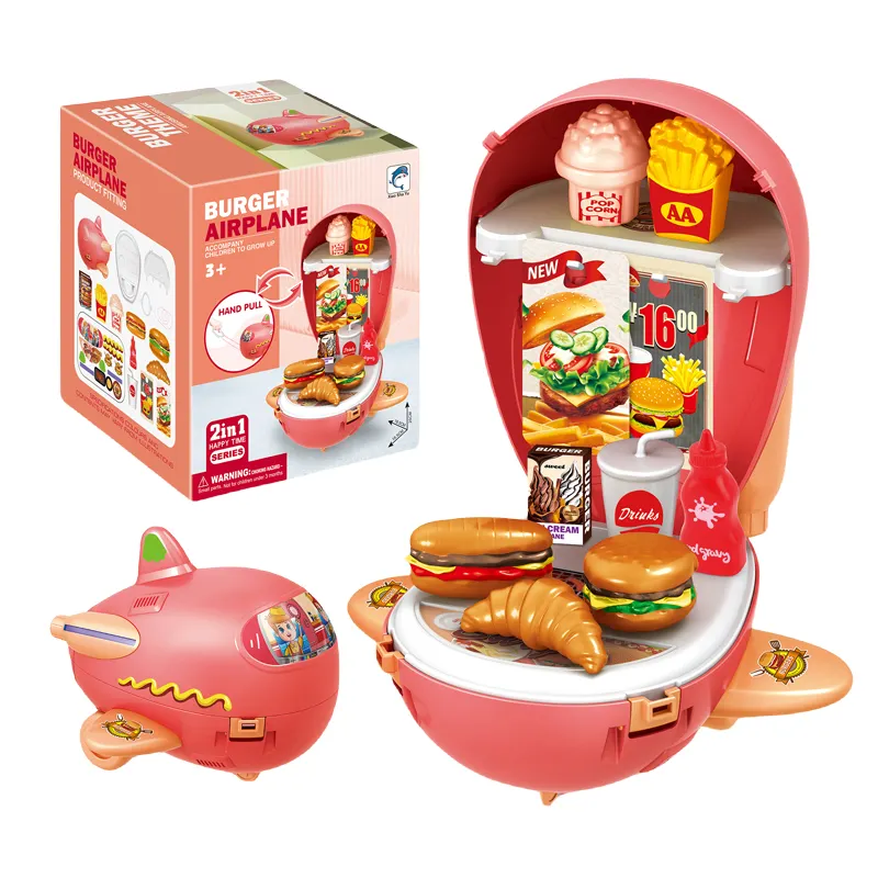 Hot Selling Fast Food Set Aufbewahrung sbox Kind Kinder Fast Food Spielen Hamburger Spielzeug Küche Sets Spielzeug