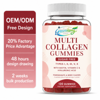 Gummies multi-collagène, biotine, vitamine C, fabrication sous marque privée, OEM, ODM, fabrication sur mesure, emballage personnalisé, vente en gros
