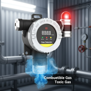 <span class=keywords><strong>D</strong></span>étecteur de gaz industriel mural fixe pour <span class=keywords><strong>oxygène</strong></span>, méthane, sulfure <span class=keywords><strong>d</strong></span>'hydrogène, monoxyde de carbone (CH4, O2, H2S, CO) avec alarme acousto-optique - Product Image 1