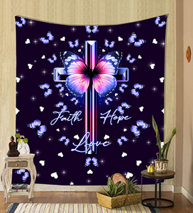 Tapisserie murale personnalisée style bohème avec imprimé papillon, lune et fleurs, décoration pour chambre <span class=keywords><strong>à</strong></span> coucher et salon - Product Image 1