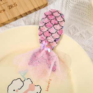 Fermagli per Capelli da Bambina a Forma di <span class=keywords><strong>Coda</strong></span> di Sirena Arcobaleno con Paillettes Colorate - Product Image 3
