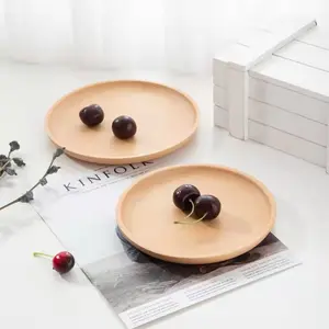 Conjunto de placas de madeira redondas, conjunto para pratos, lanches e sobremesas