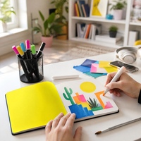 Professionelles Anpassbares Logo Gelbes Kunstnotizbuch Dickes Säurefreies Aquarellpapier-Block für Künstler-Zeichenbuch