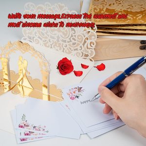 Tarjetas emergentes 3D de tres pliegues únicas de lujo tarjetas de invitación de boda para cubierta de <span class=keywords><strong>ducha</strong></span> nupcial invitaciones de boda - Product Image 5