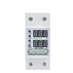 GDV2-2-63A de protección contra sobrevoltaje, Riel Din ajustable, recuperación automática, reconexión por bajo voltaje, superventas, 230V