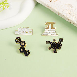 Accesorios de regalo para estudiantes de ciencia molecular de Química <span class=keywords><strong>matemática</strong></span> personalizada, broche de laca horneada de Metal, insignias, alfileres de esmalte duro - Product Image 6