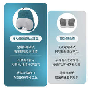 Nozomi Neck Shoulder Massager 6+ Heads Infrared Massage Charging Detachable Cleaning Back Waist Support Pillow - Product Image 1