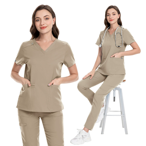 Uniformes Médicos para Mujer, Marca Privada, Conjuntos de Uniformes de <span class=keywords><strong>Hospital</strong></span>, Uniformes Médicos Elásticos, Pantalones Rectos de Enfermería, Uniformes Médicos para Clínica y Doctor - Product Image 1