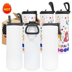 20Oz Skinny Sublimation 600Ml Coffee Mug Cups Top Tumbler Outdoor Water <b>Bottle</b> With Sports Lid - Product Image 2