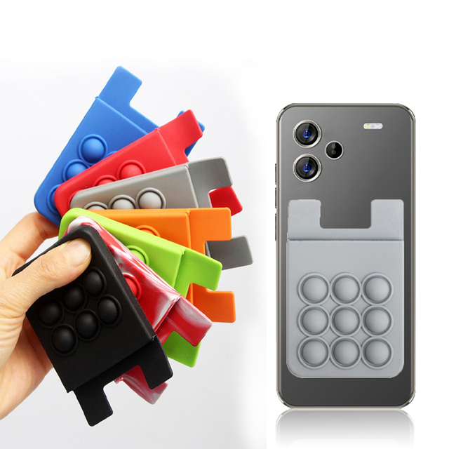 New Custom Logo Popper Silicone Phone Wallet Adhesive Silicone Card Holder Mobile Phone Wallet Cell Phone Pocket