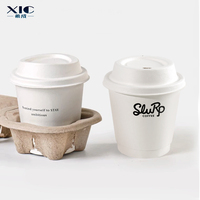 Usine vente chaude jus tasses dégradable papier couverture commerciale à emporter lait thé compostable canne à sucre couvercle pour gobelet en papier