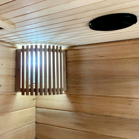 Cabine de sauna intérieure en cèdre rouge naturel pour 2 personnes, sauna traditionnel sec et humide pour la maison avec poêle à sauna fonctionnel