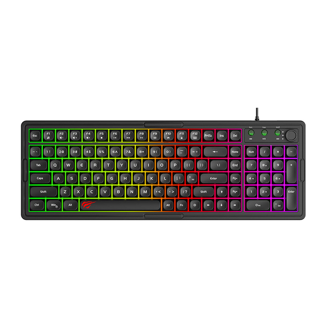 Havit KB886L Pro Ultra Thin Rainbow Colourful Backlit Keyboard Custom Language Tablet Backlit Keyboard