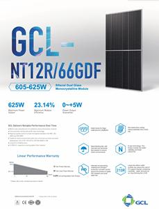 แผงโซลาร์เซลล์แบบโมโนคริสตัลไลน์สองหน้า N Type 600W 605W 610W 615W  กระจกสองชั้น  635 วัตต์ ระบบโซลาร์เซลล์สำหรับบ้าน GCL 600-635w - Product Image 3