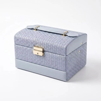 Valise en cuir LG7320 avec serrure à combinaison, miroir, coiffeuse rectangulaire, grande capacité, boîte de rangement pour bijoux, design élégant