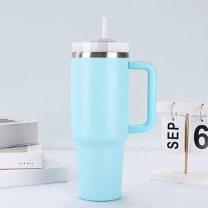 <b>40oz</b> Car Travel H2.0 <b>Handle</b> Mug Vacuum <b>Tumbler</b> Lid Straw Non-Slip Base OEM ODM Custom Logo - Product Image 5
