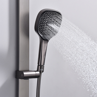 Mitigeur de douche mural dissimulé au design moderne, motif de pulvérisation de pluie chaude et froide