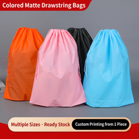 Sacs en plastique PE colorés avec cordon de serrage, sacs de rangement givrés pour vêtements, écharpes, chaussettes, cadeaux, vente en gros
