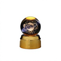 Globe de cristal 3D gravé Voie Lactée et ciel étoilé, veilleuse rotative avec base lumineuse, décoration moderne transfrontalière