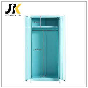 Armoire métallique à 2 portes pour usage domestique, <span class=keywords><strong>casier</strong></span> verrouillable en acier pour vêtements avec barre de suspension pour dortoir du personnel et <span class=keywords><strong>vestiaire</strong></span> de salle de sport - Product Image 5