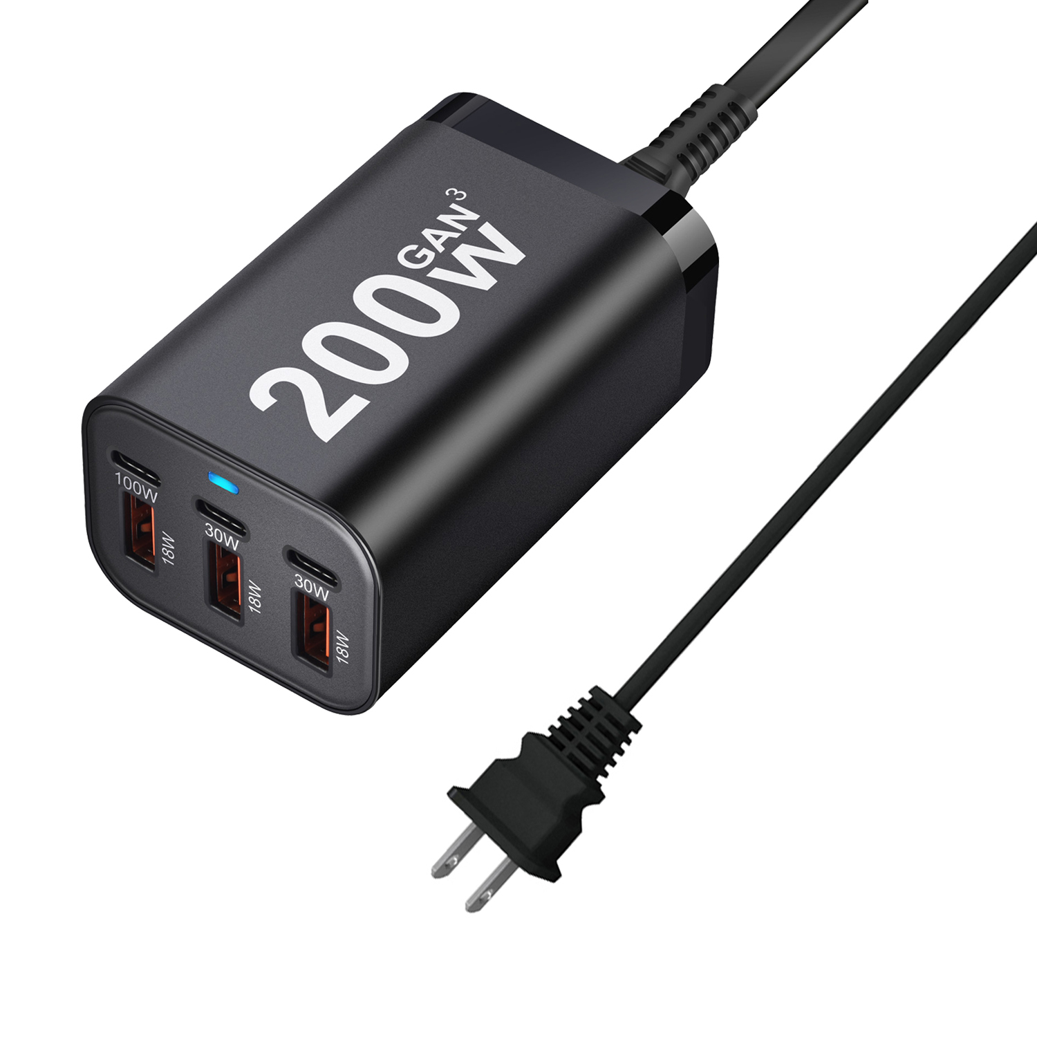 USB C Charger 200W 6 Port Desktop Charger PD 100W GaN Fast Phone Charging Station For IPhone IPad Tablet And Laptop Charger · image 4