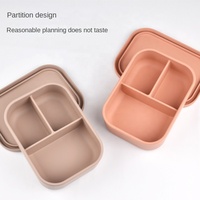 Boîte à bento en silicone multicolore à 3 compartiments Boîte à lunch en silicone réutilisable pour adultes et enfants SANS BPA